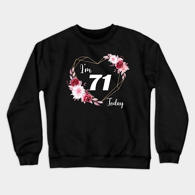 71st Birthday Born In 1952 Crewneck Sweatshirt by Inkwork Otherworlds